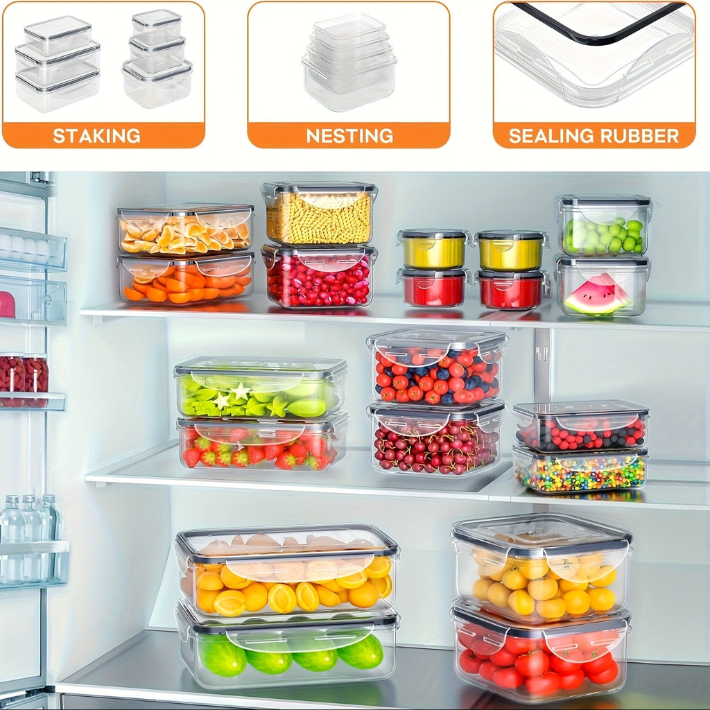 24–48 Piece Airtight Food Storage Container Set with Secure Lids for Pantry, Travel & Kitchen Organization