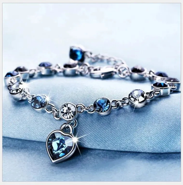 Heart Of The Ocean Crystal Bracelet Fashion Jewelry