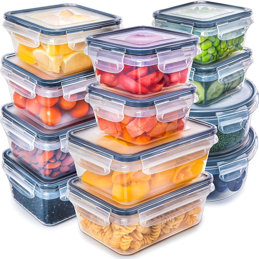 24–48 Piece Airtight Food Storage Container Set with Secure Lids for Pantry, Travel & Kitchen Organization