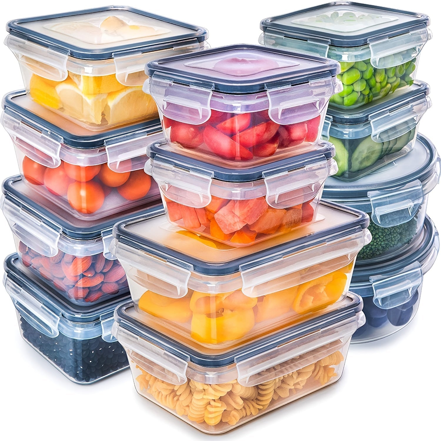 24–48 Piece Airtight Food Storage Container Set with Secure Lids for Pantry, Travel & Kitchen Organization