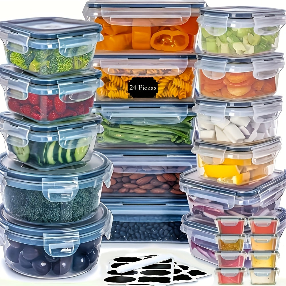 24–48 Piece Airtight Food Storage Container Set with Secure Lids for Pantry, Travel & Kitchen Organization